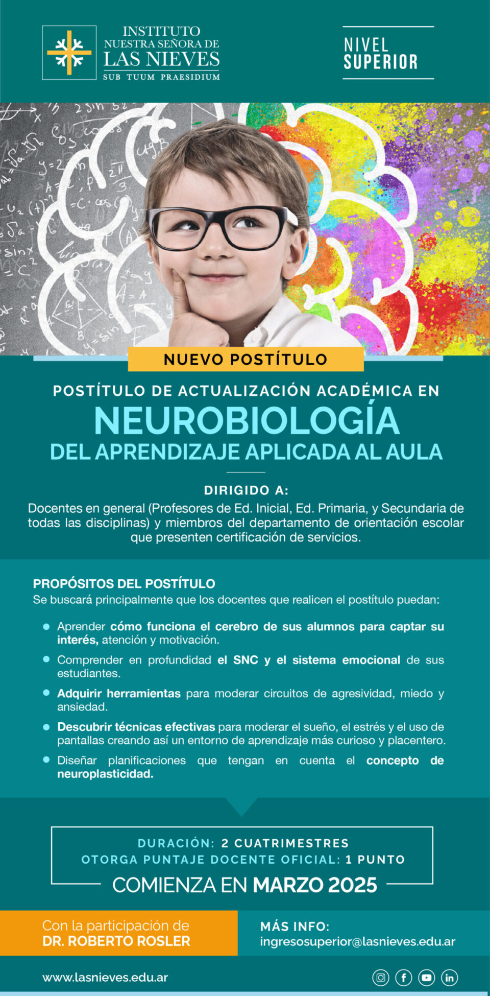 POSTITULO - PUNTAJE DOCENTE - NEUROCIENCIA - NEUROBIOLOGÍA